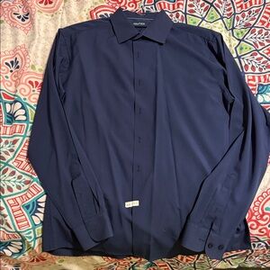 Nautica Men’s Dark Navy Long-Sleeve Dress Shirt